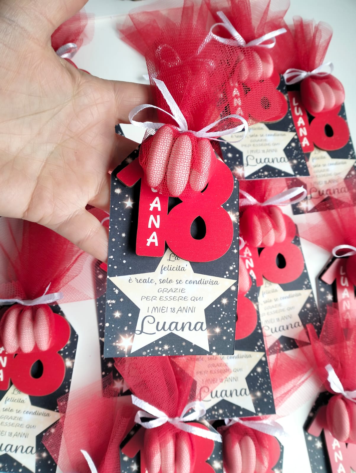 bomboniera 18 anni colore rosso