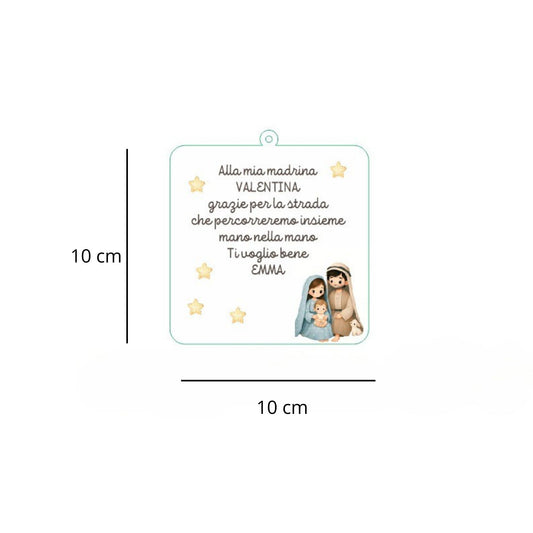 Regalo madrina battesimo-quadretto in legno personalizzato