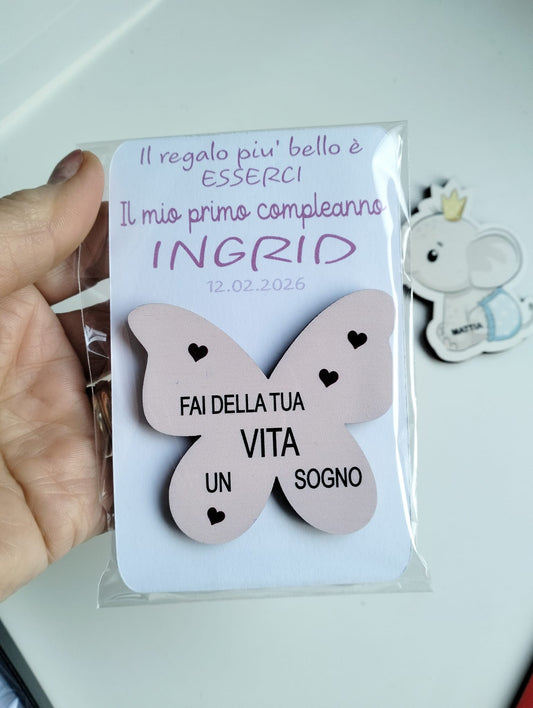 bomboniera farfalla per compleanno un anno bimba