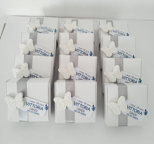 bomboniere farfalle blu' e argento