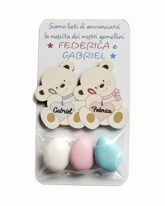 bomboniera gemellini personalizate
