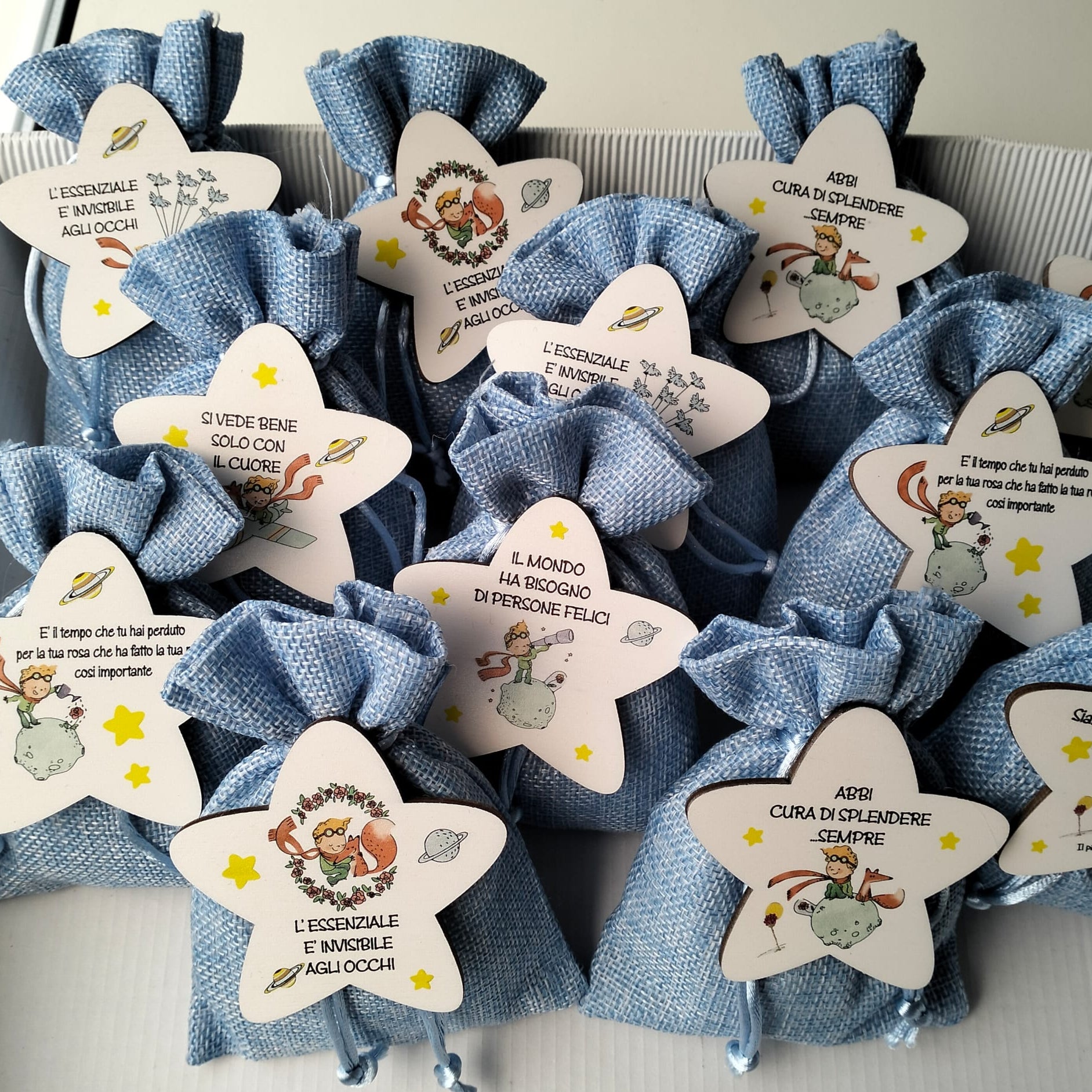 sacchetti in iuta tema piccolo principe
