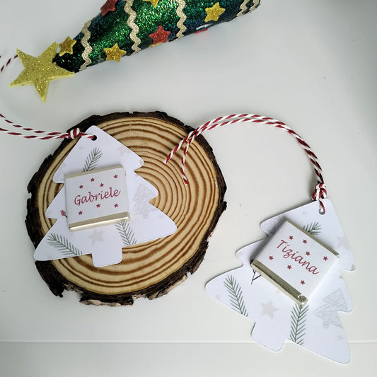 Segnaposto natalizio con cioccolatino personalizzato