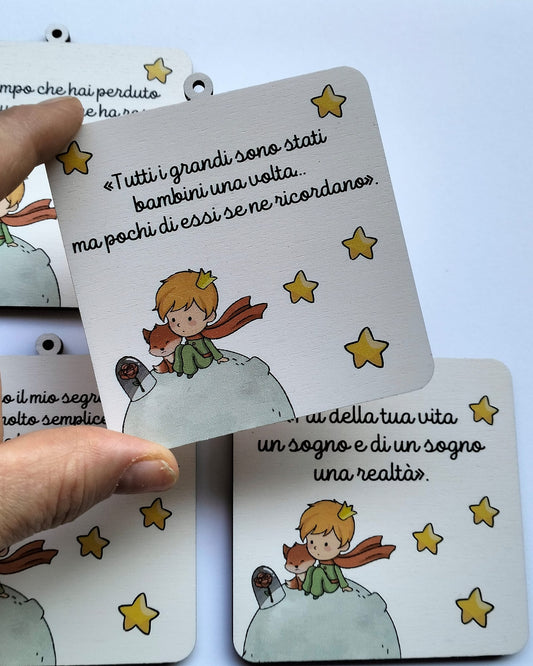 quadretto in legno con frasi piccolo principe