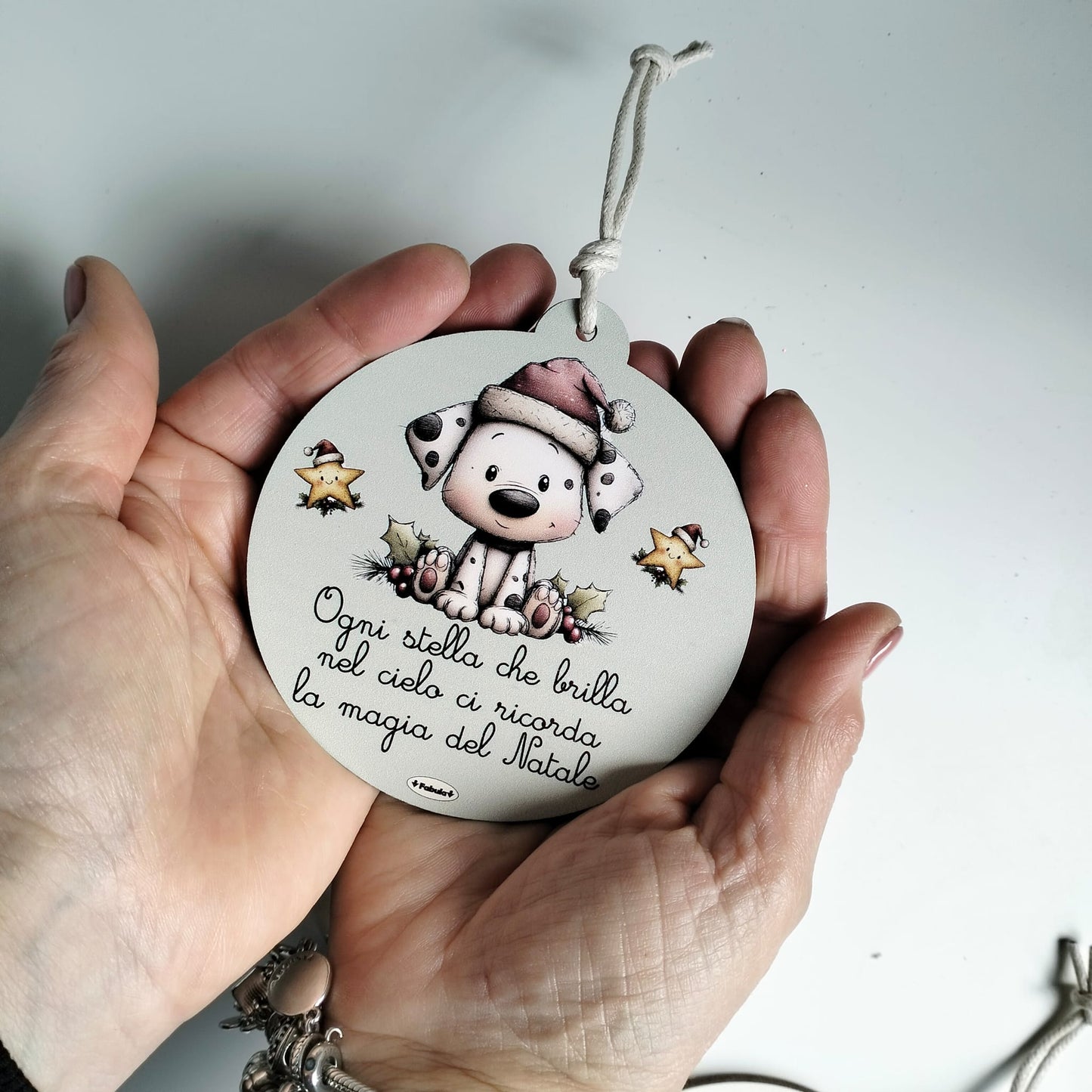 Addobbi Natalizi in Legno con Frasi Motivazionali – Set da 6 Pezzi