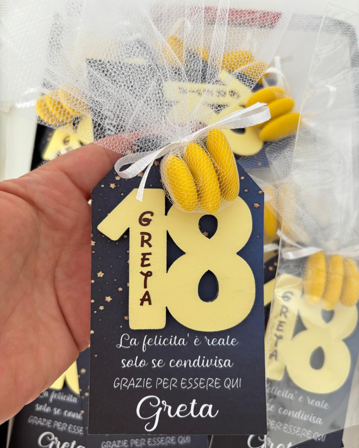 bomboniera 18 anni giallo