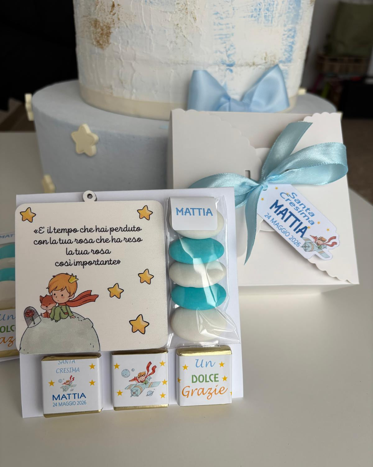 bomboniera completa con confetti e cioccolatini personalizzati