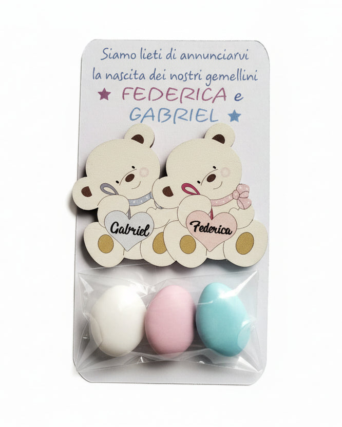bomboniera gemellini personalizate