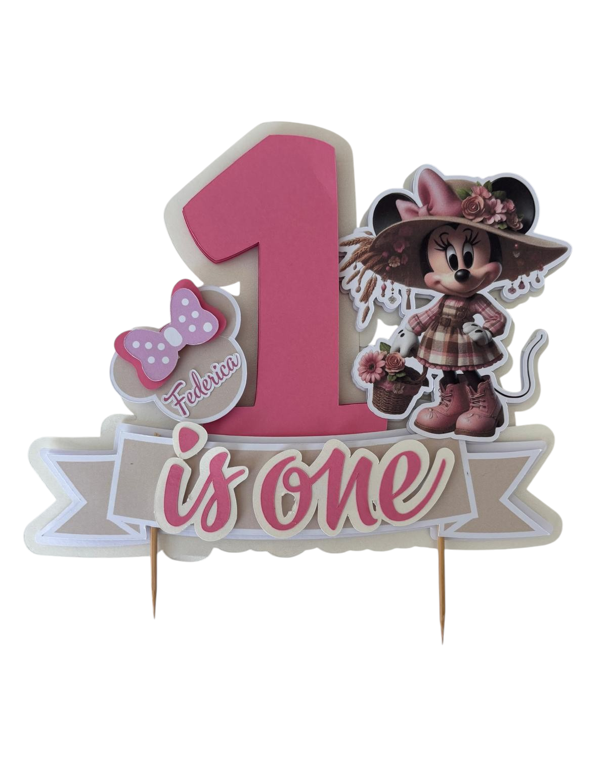 cake topper minnie primo compleanno