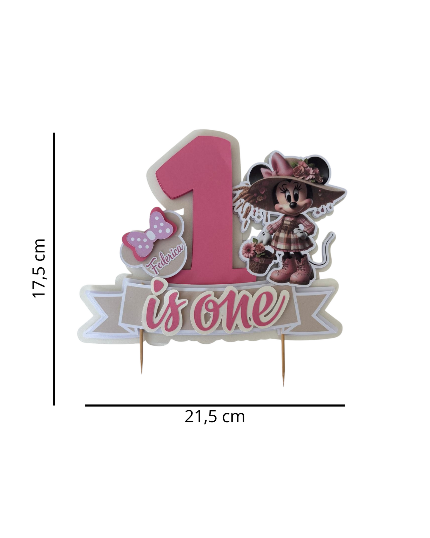 cake topper minnie rosa