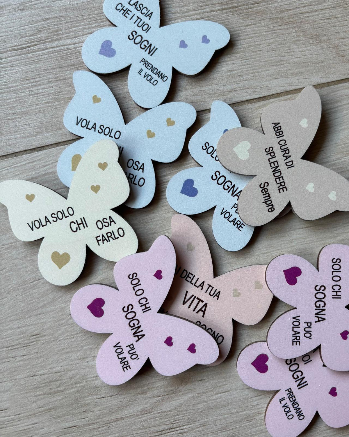calamite farfalle segnaposto battesimo bimba
