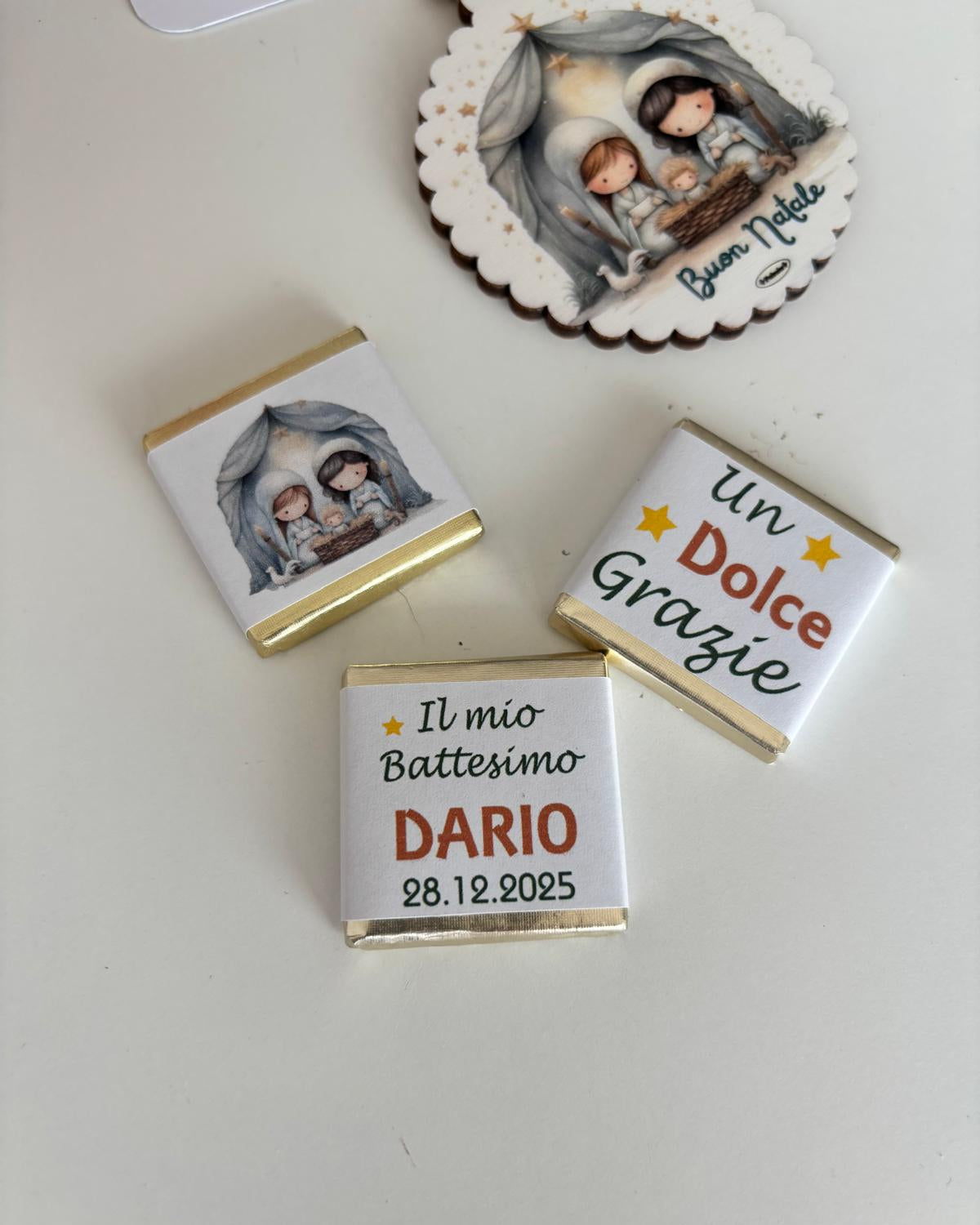 cioccolatini personalizzati per bomboniera di natale