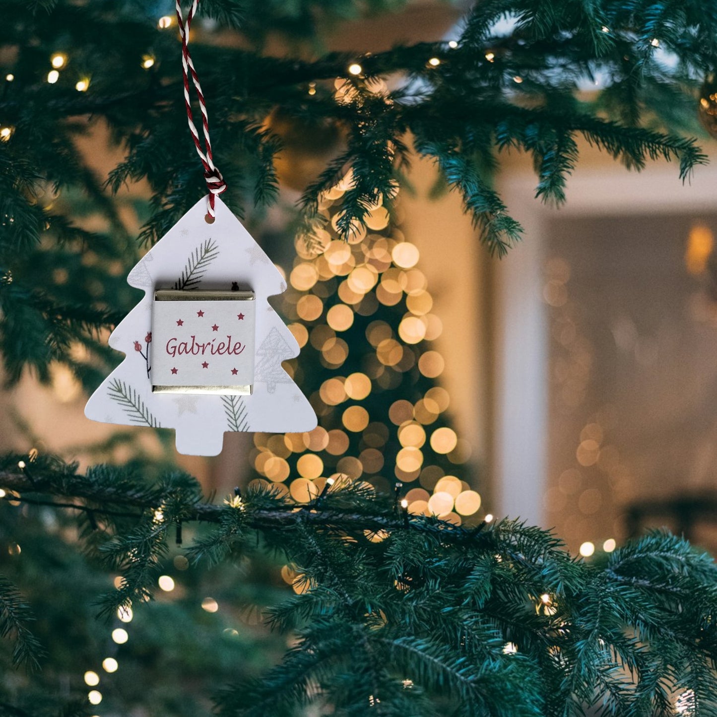 Segnaposto natalizio con cioccolatino personalizzato