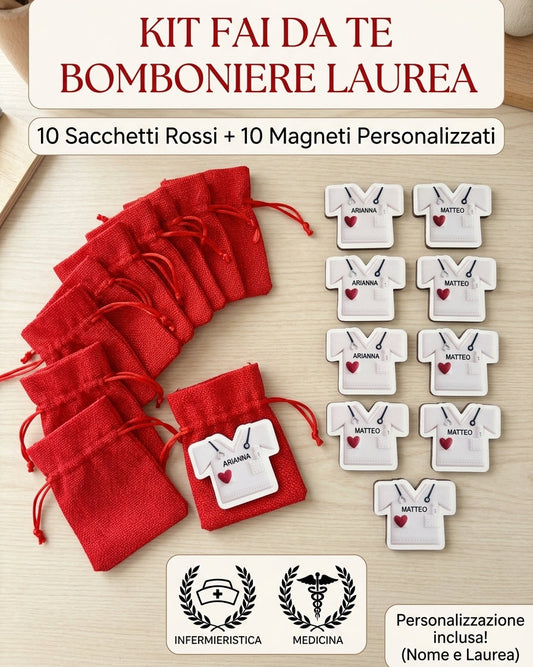Bomboniere Laurea Infermieristica e medicina fai da te personalizzate| Rossellahandmade