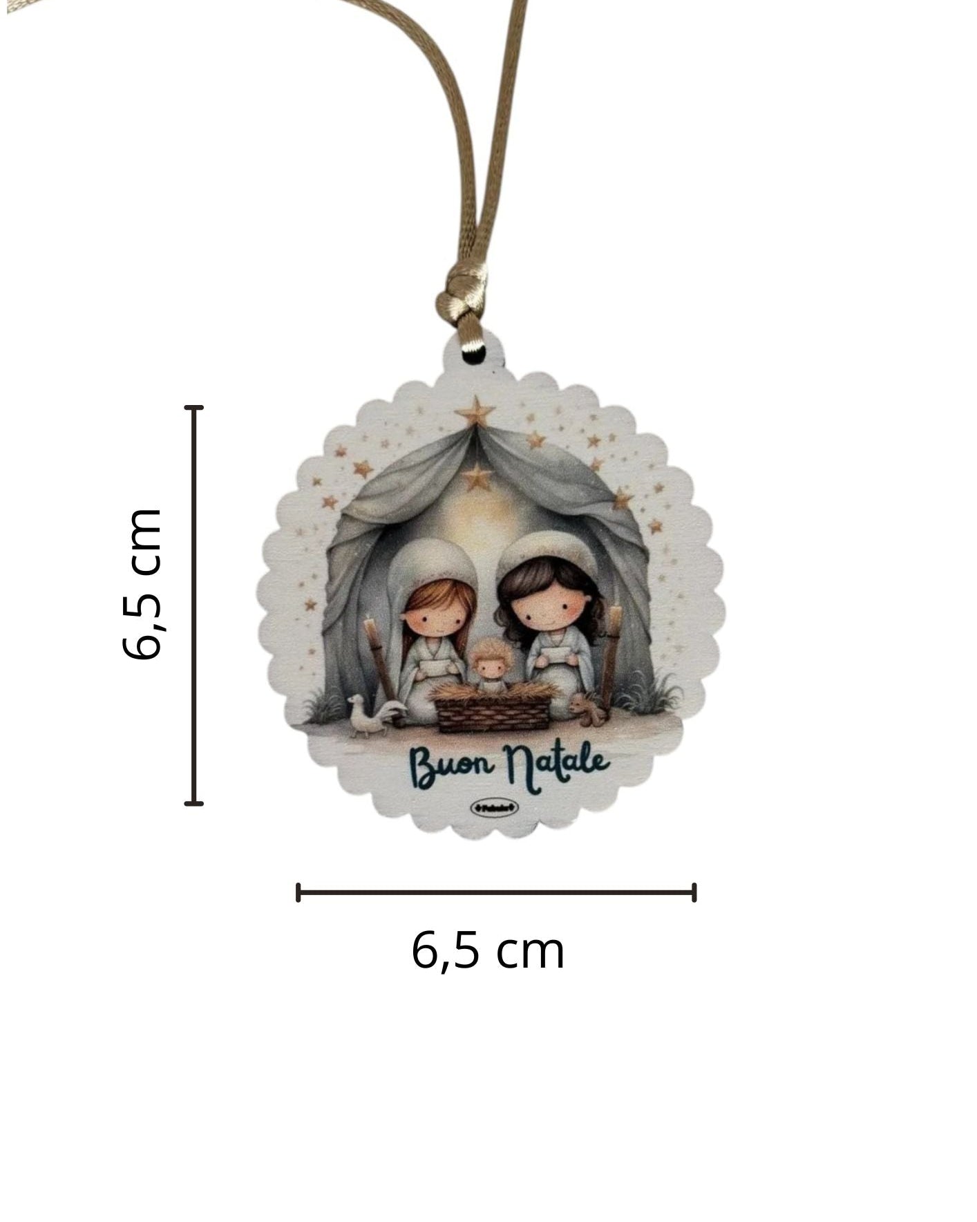mini presepe in legno pe alero di natale