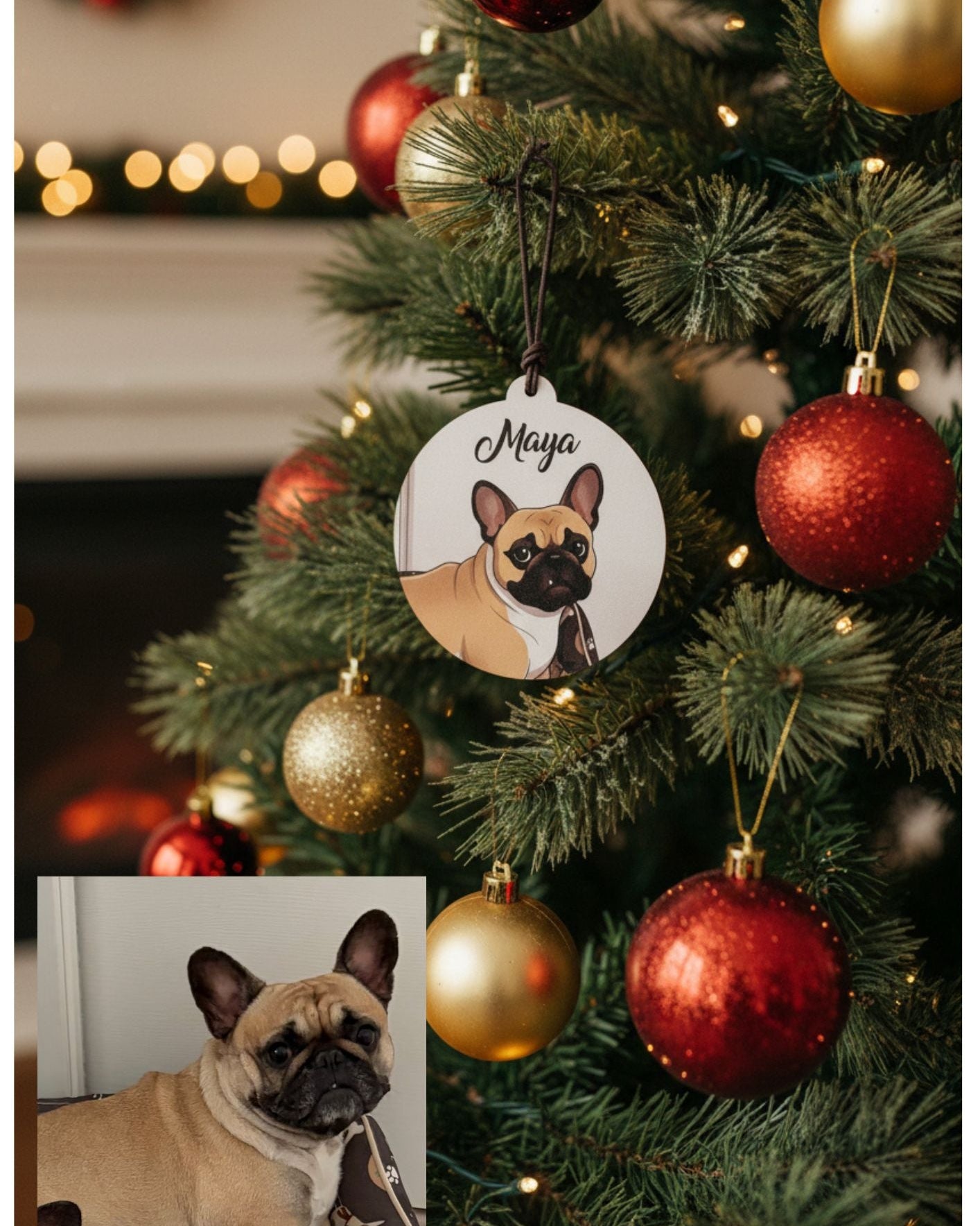palla di natale con foto cane personale