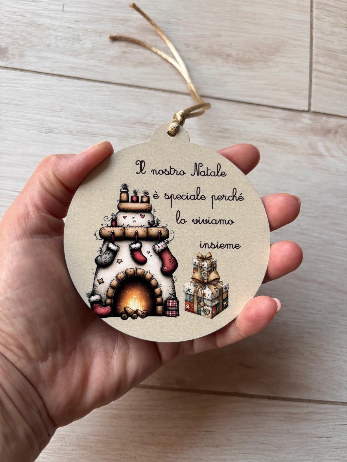 Addobbi Natalizi in Legno con Frasi Motivazionali – Set da 6 Pezzi