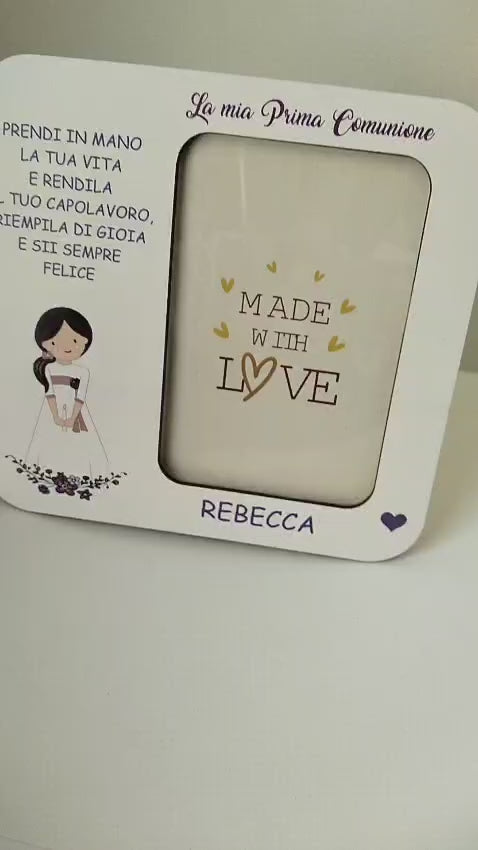 Cornice personalizzata in legno-idea regalo Prima Comunione