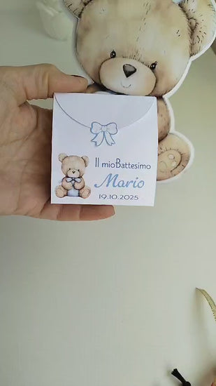 segnaposto con confetti per battesimo