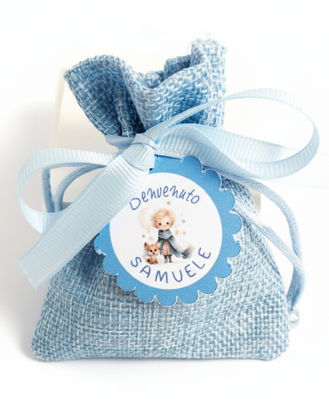 sacchetto portaconfetti per nascita