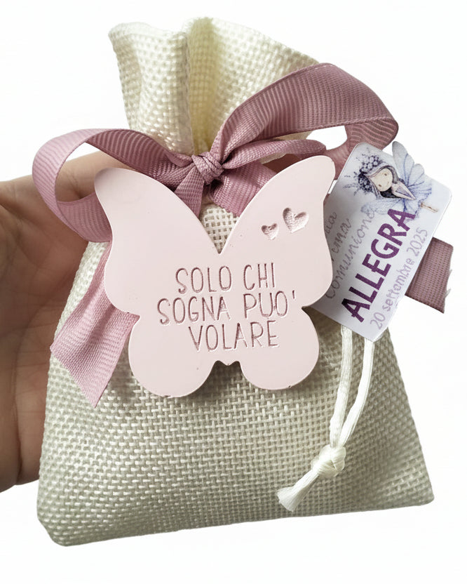 sacchetto portaconfetti per bomboniere tema farfalle