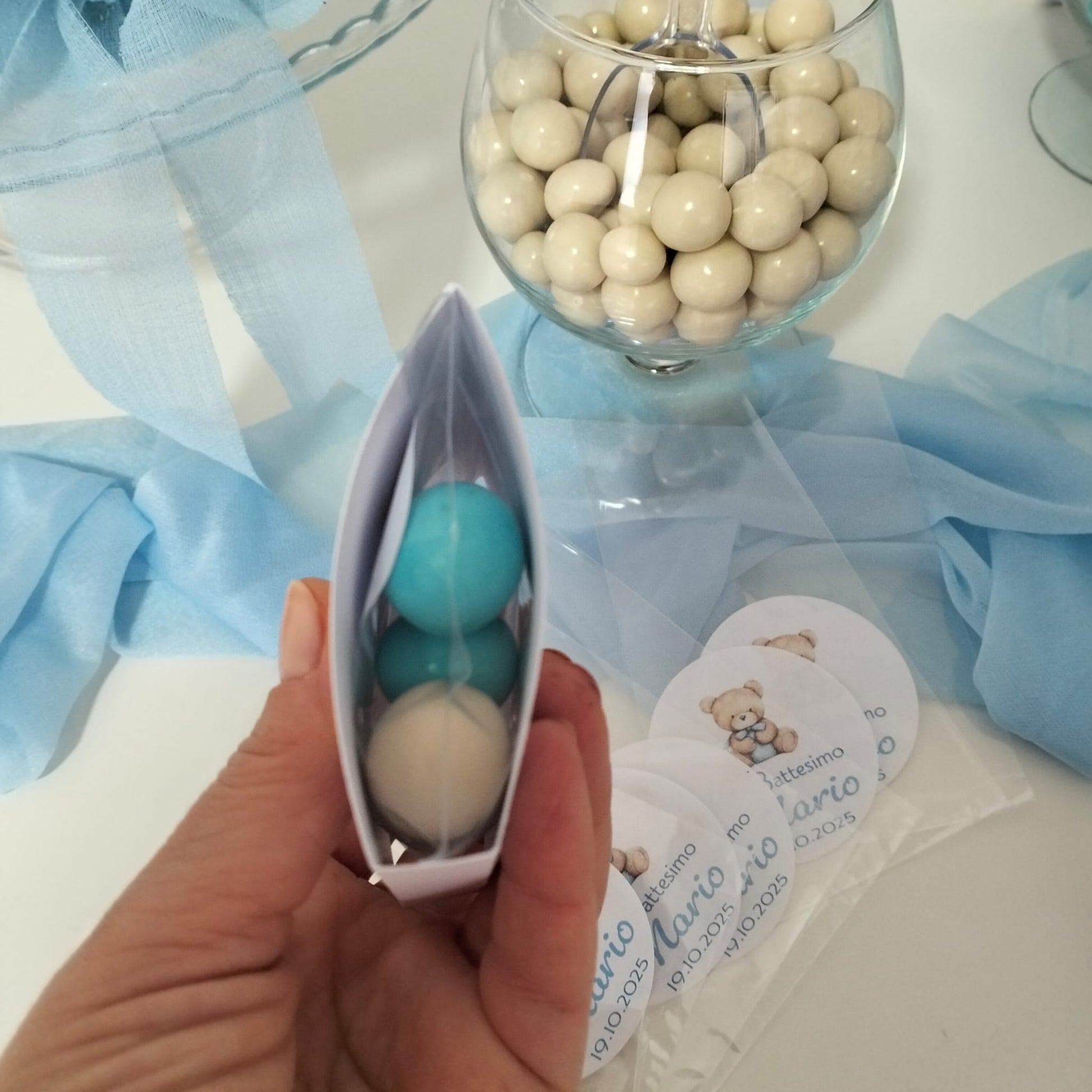 scatoline portaconfetti per battesimo