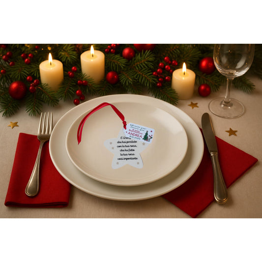 Segnaposto Battesimo Natalizio in Legno – Stelline con Frasi Motivazionali