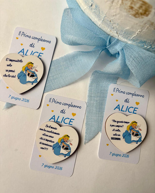 segnaposto comunione tema Alice nel paese delle meraviglie