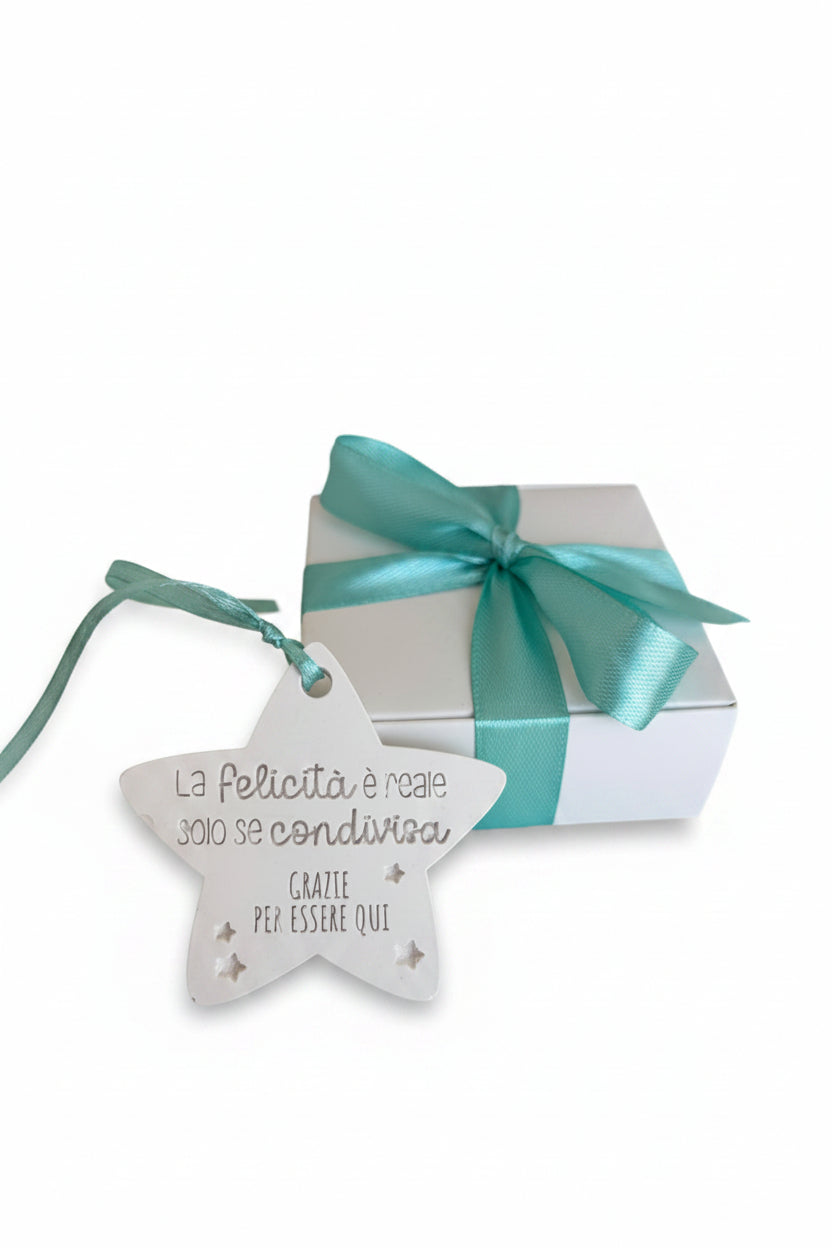 segnaposto bomboniera per battesimo, prima comunione, laurea colore tiffany