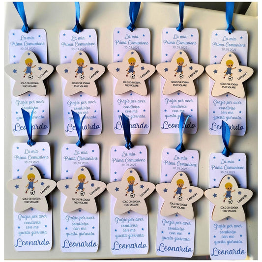 Segnaposto Segnalibro Tema Calcio personalizzato- Prima Comunione o Cresima