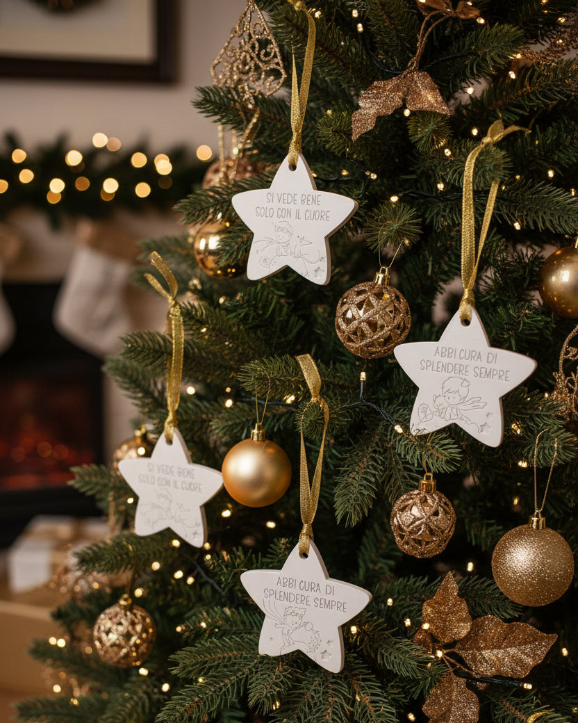 stelle con frasi per albero di natale